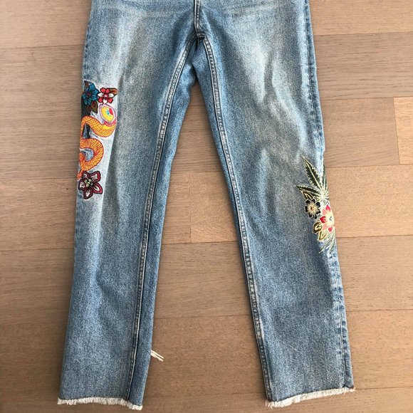 Sandro High Waist Patch Work Jeans - Picture 8 of 8